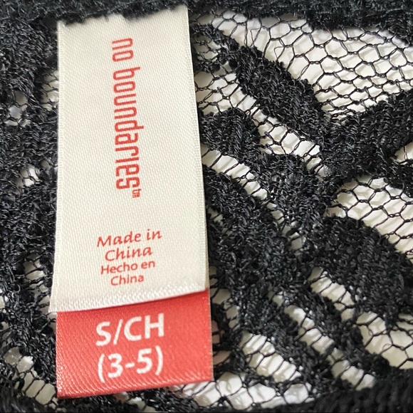 NWT No Boundaries high/low shirt. BLACK roll cuff sleeve Size S (3-5) lace back - Picture 6 of 10